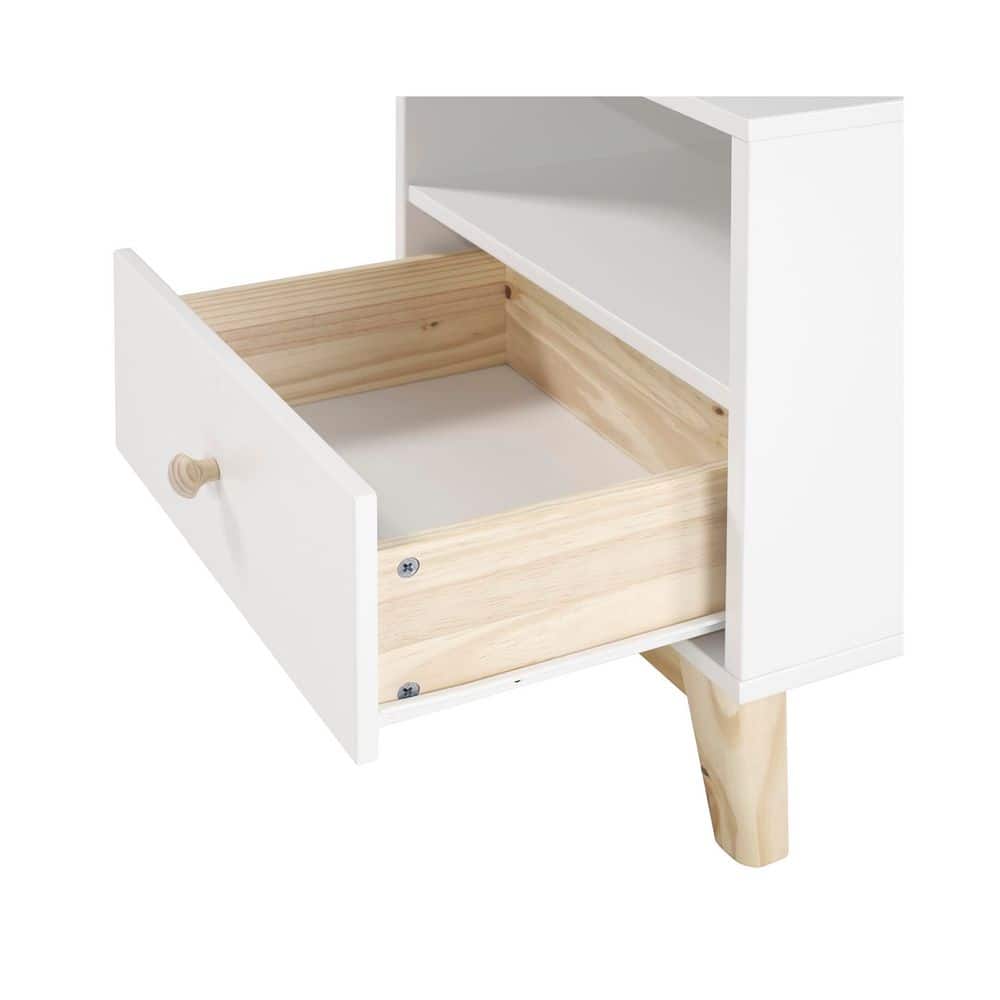 Mid-Century Modern Two-Tone 1-Drawer Nightstand