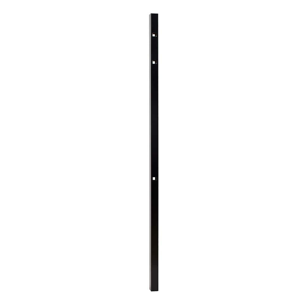 6 ft Black Aluminum Spear Line Post for Fencing