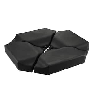 330 lbs. 4-Piece Heavy-Duty Plastic Rectangular Patio Umbrella Base for Cantilever Offset Umbrella in Black