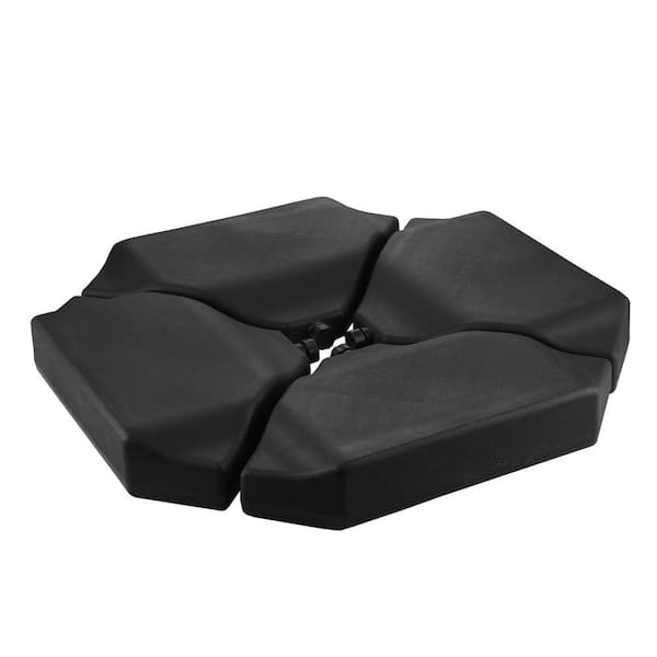 Mondawe 330 lbs. 4-Piece Heavy-Duty Plastic Rectangular Patio Umbrella Base for Cantilever Offset Umbrella in Black
