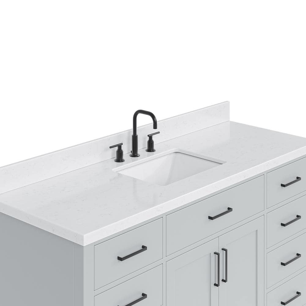 Hepburn 60" Gray Hardwood Single Basin Vanity Set