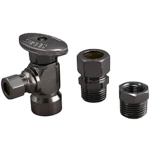 1/2 in. FIP x 3/8 in. OD Brass Quarter Turn Angle Valve in Venetian Bronze Lead Free