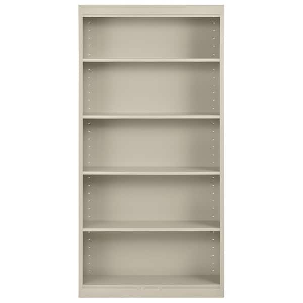 Welded Freestanding Steel Bookcase ( 36 in. W x 72 in. H x 12 in. D ) Freestanding Cabinet in Putty