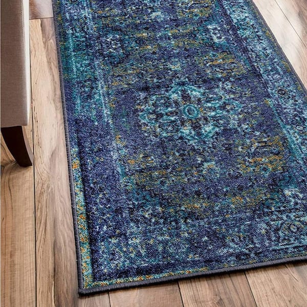 Reiko Vintage Persian Blue 3 ft. x 9 ft. Runner Rug
