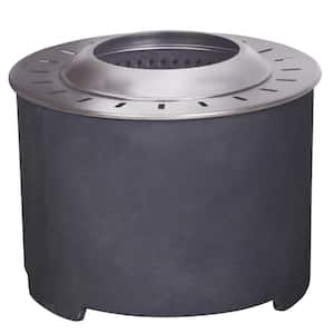 20.5 in. W x 15 in. H Round Outdoor Fireplace Smokeless Fire Pit Stainless Steel Top and TerraFab Base