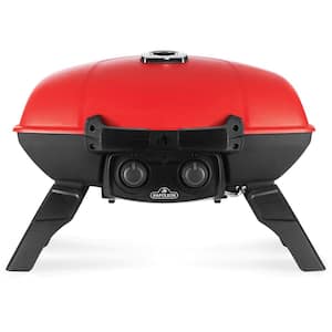 TravelQ 285 sq. in. Portable Propane Gas Grill with Griddle in Red