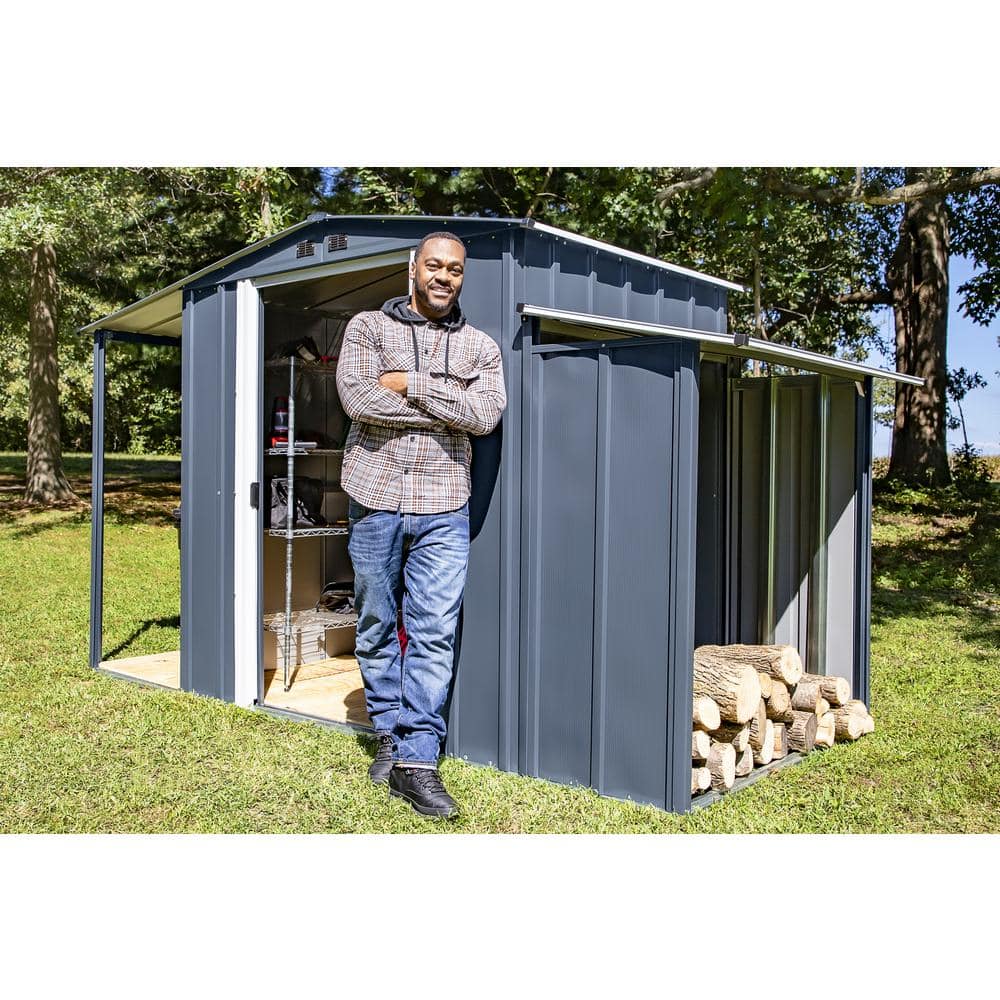 Gray 11 ft x 5 ft Steel Utility Storage Shed