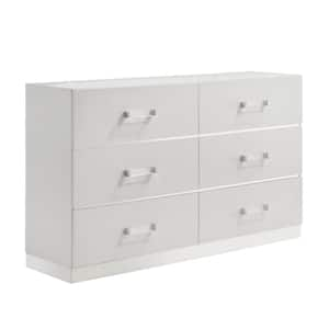 New Classic Furniture Europa White 6-Drawer 16.5 in. Dresser