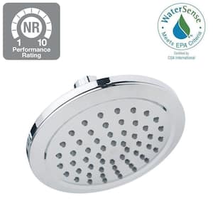 1-Spray Pattern 5.9 in. Round Single Wall Mount Fixed Showerhead with Easy Clean Nozzles in Polished Chrome