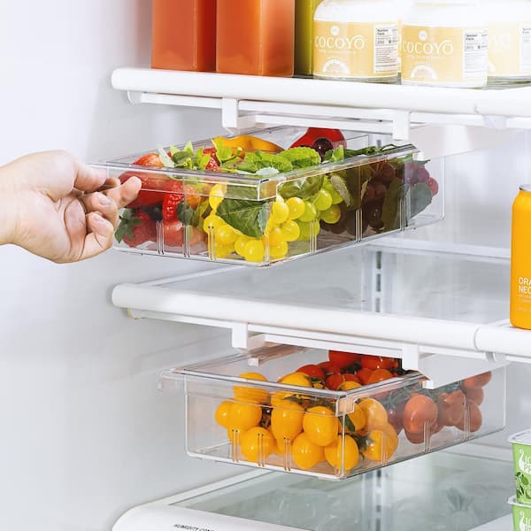 Sorbus 2 Pack Clear Plastic Storage Pantry Organizers Pull Out