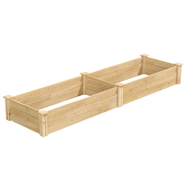 Classic Natural Wood Cedar Rectangle Raised Garden Bed (96 in. L x 24 in. W x 10.5 in. H)