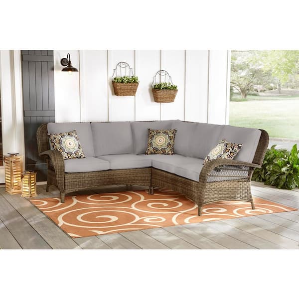 hampton bay 3 piece sectional set