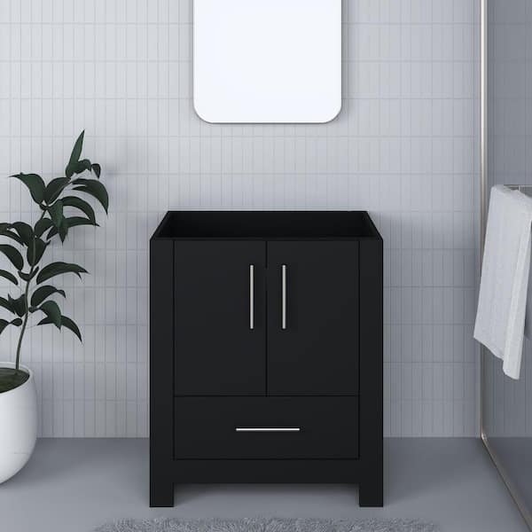 VOLPA USA AMERICAN CRAFTED VANITIES Boston 30 in. W x 20 in. D x 34 in. H Bath Vanity Cabinet without Top in Black
