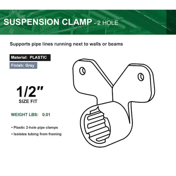 Copper 1000 CPVC Tubing Suspension/Butterfly Plastic Pipe Clamps for 1/2" PEX 