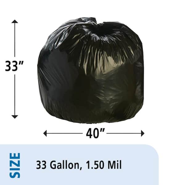 Nicole Home Collection Drawstring Trash Bags, 30 Gallon, Black, 20 ct