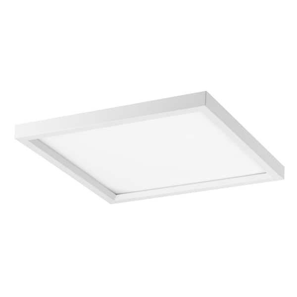 Minka Lavery Vantage 15 in. sq. 1-Light White LED Flush Mount with White Acrylic Diffuser