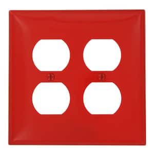 2-Gang Red Duplex Outlet/Receptacle Nylon Midway/Midsize Wall Plate (1-Pack) 00PJ82-R