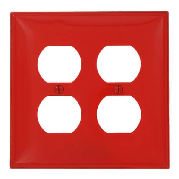 Leviton Red 2-Gang Duplex Outlet Wall Plate (1-Pack)