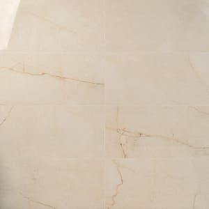Marmo Beige 11.81 in. x 23.62 in. Polished Marble Look Porcelain Floor and Wall Tile (11.62 sq. ft./Case)