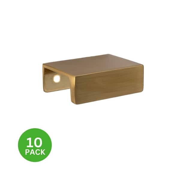 10-Pack Martin 1 1/4 in. 32 mm Center to Center Satin Brass Finger Drawer Pull