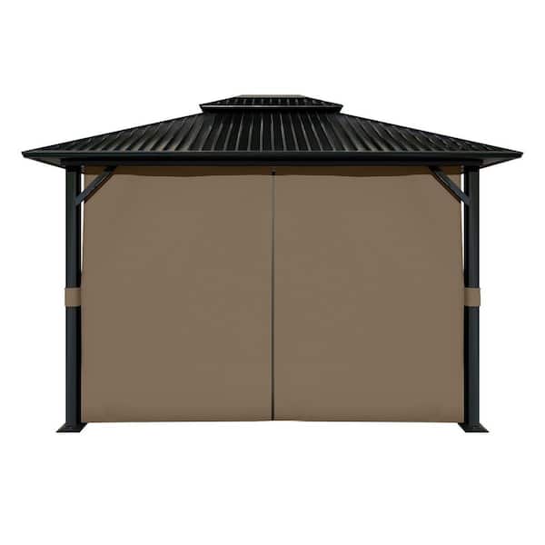 10 ft. x 13 ft. Gazebo Universal Replacement 4-Panel Privacy Curtain Sidewalls Brown