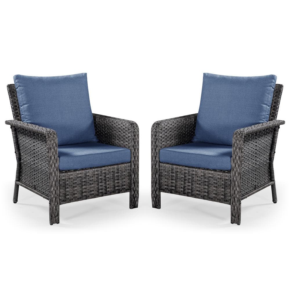 2PCS Patio Outdoor Wicker Conversation Chair Set -  Brafab, BRAFAB-2-B