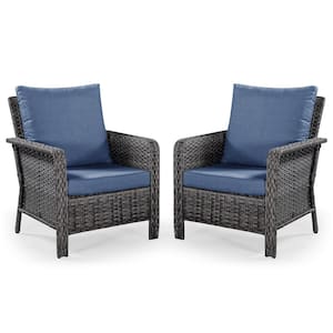 2PCS Patio Outdoor Wicker Conversation Chair Set