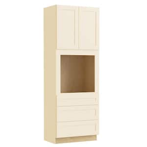 Newport Cream Painted Plywood Shaker Assembled Double Oven Kitchen Cabinet Soft Close 33 in W x 24 in D x 96 in H