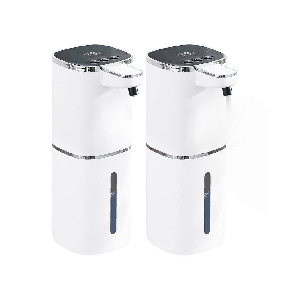 2-Piece Bath Accessory Set with 400ml USB Rechargeable Touchless Automatic Foaming Soap Dispenser for Bathroom in White price history on PriceWatchPro
