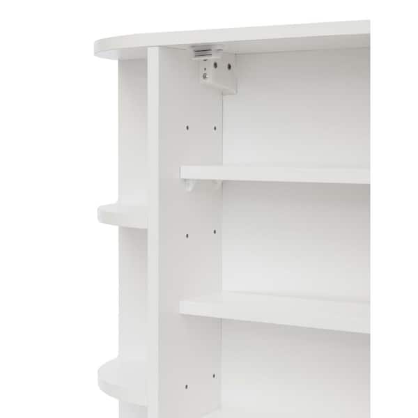 Basicwise 26 in. x 25 in. Surface Mount Medicine Cabinet Storage Organizer, Mirrored Vanity Chest with Open Shelves