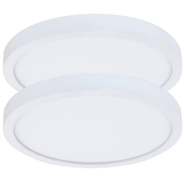 12 in. Low Profile White Light LED Flush Mount Ceiling Light 3600 Lumens 28-Watt 3000K 4000K 5000K Selectable (2-Piece)