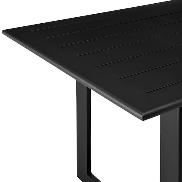 Cayman black sand rectangle aluminum outlet outdoor dining table