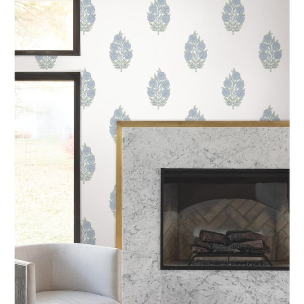 28.29 sq. ft. Tamara Day Dutch Floral Blue Peel and Stick Wallpaper