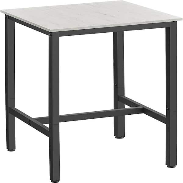 ITOPFOX Modern Vintage White Black Square Metal Dining Table