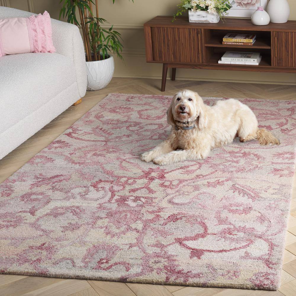 Anatolia AN401 Handmade Tufted Area Rug - Light Pink - 4' X 6' - Safavieh
