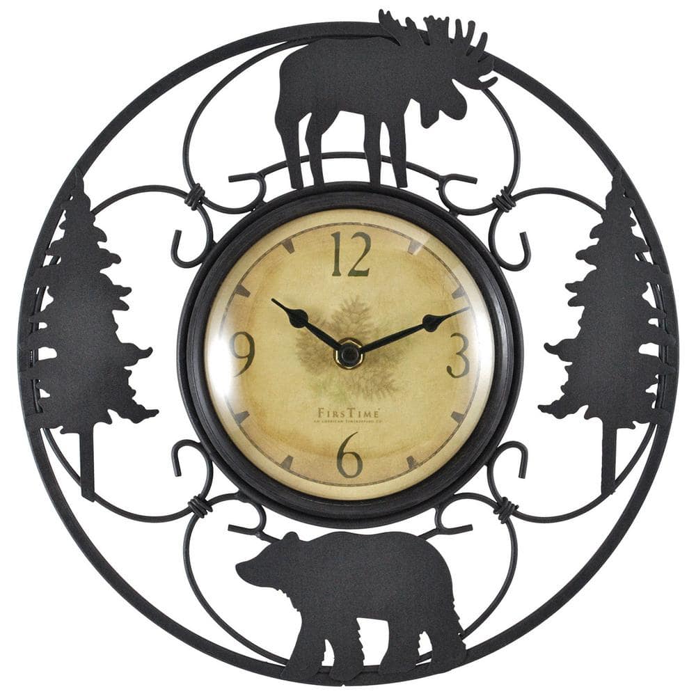 11 in. Black Wildlife Wire Wall Clock