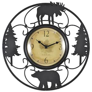 11 in. Black Wildlife Wire Wall Clock