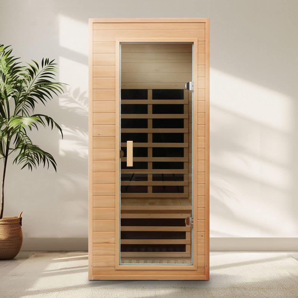 Spygo Moray 1-Person Indoor Hemlock Infrared Sauna with 5 Far