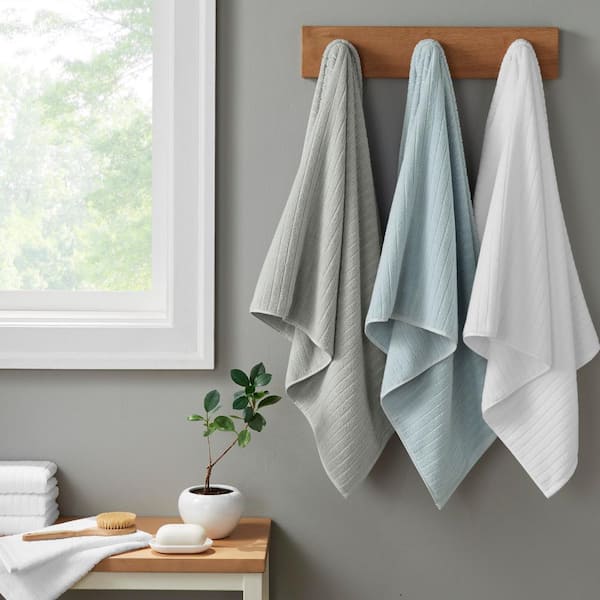 Clorox Bleach Friendly 100% Cotton Quick Dry 2-Bath, 2-Hand, 2-Washcloth  6-Piece Towel Set, Mineral Blue MSI008827 - The Home Depot