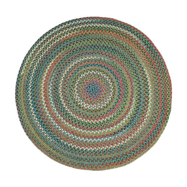 Bouquet Peridot 4 ft. x 4 ft. Round Indoor/Outdoor Braided Area Rug