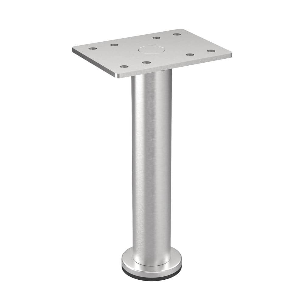 5 15/16 in. (150 mm) Satin Nickel Stainless Steel 201 Round Furniture Leg with Leveling Glide price history on PriceWatchPro