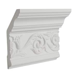 5-1/2 in. x 2-3/8 in. x 6 in. Long Floral Polyurethane Crown Moulding Sample