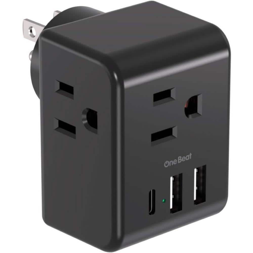 3-Outlet Wall Extender Splitter with 3 USB Wall Port in Black price history on PriceWatchPro