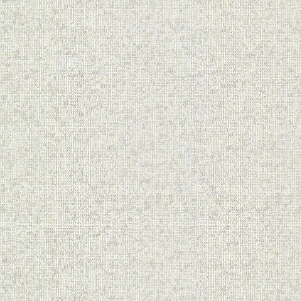 A-Street Prints Maia Platinum Faux Linen Non Woven Paper Non-Pasted Textured Metallic Wallpaper