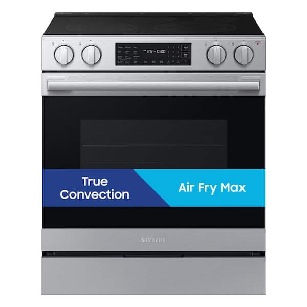 Bespoke 30 in. 5 burner Slide-In Electric Range in Stainless Steel with True Convection