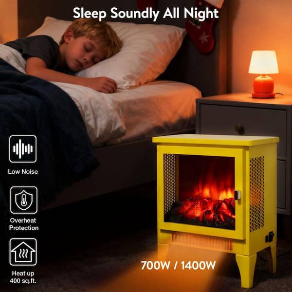 ToolCat 14 in. Freestanding Fireplace Heater 400 sq. ft. Electric
