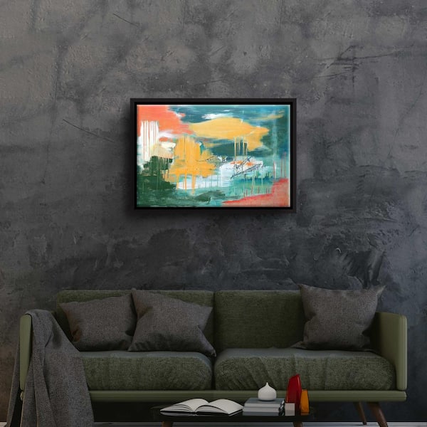 ArtWall Unveiling The Sky' by Carolyn O'Neill Framed Canvas Wall Art, Yellow