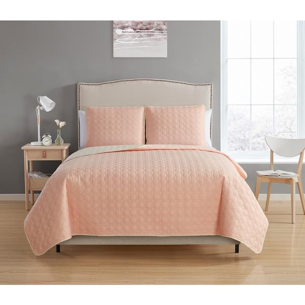 Unbranded Bethany Reversible 3-piece Blush/Cream Full/Queen Quilt Set