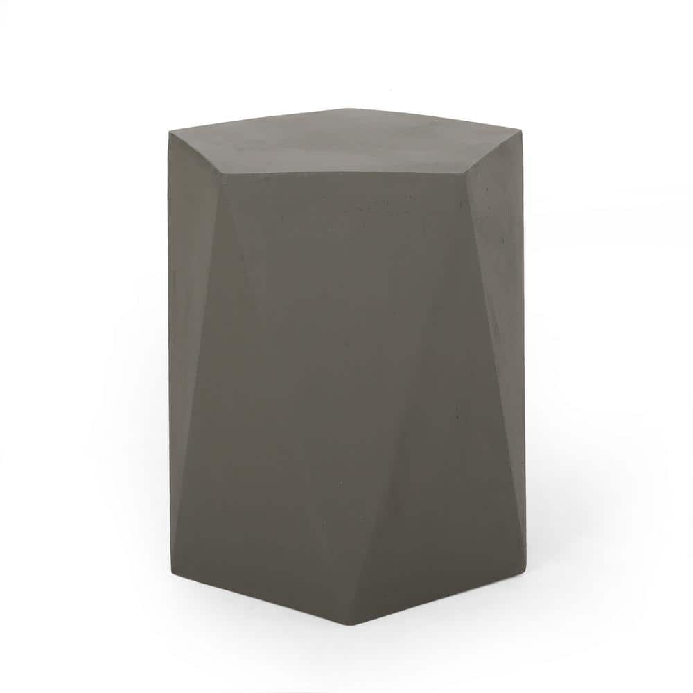 Light Gray Stone Outdoor Patio Side Table for Outdoors, Garden, Lawn, Backyard price history on PriceWatchPro