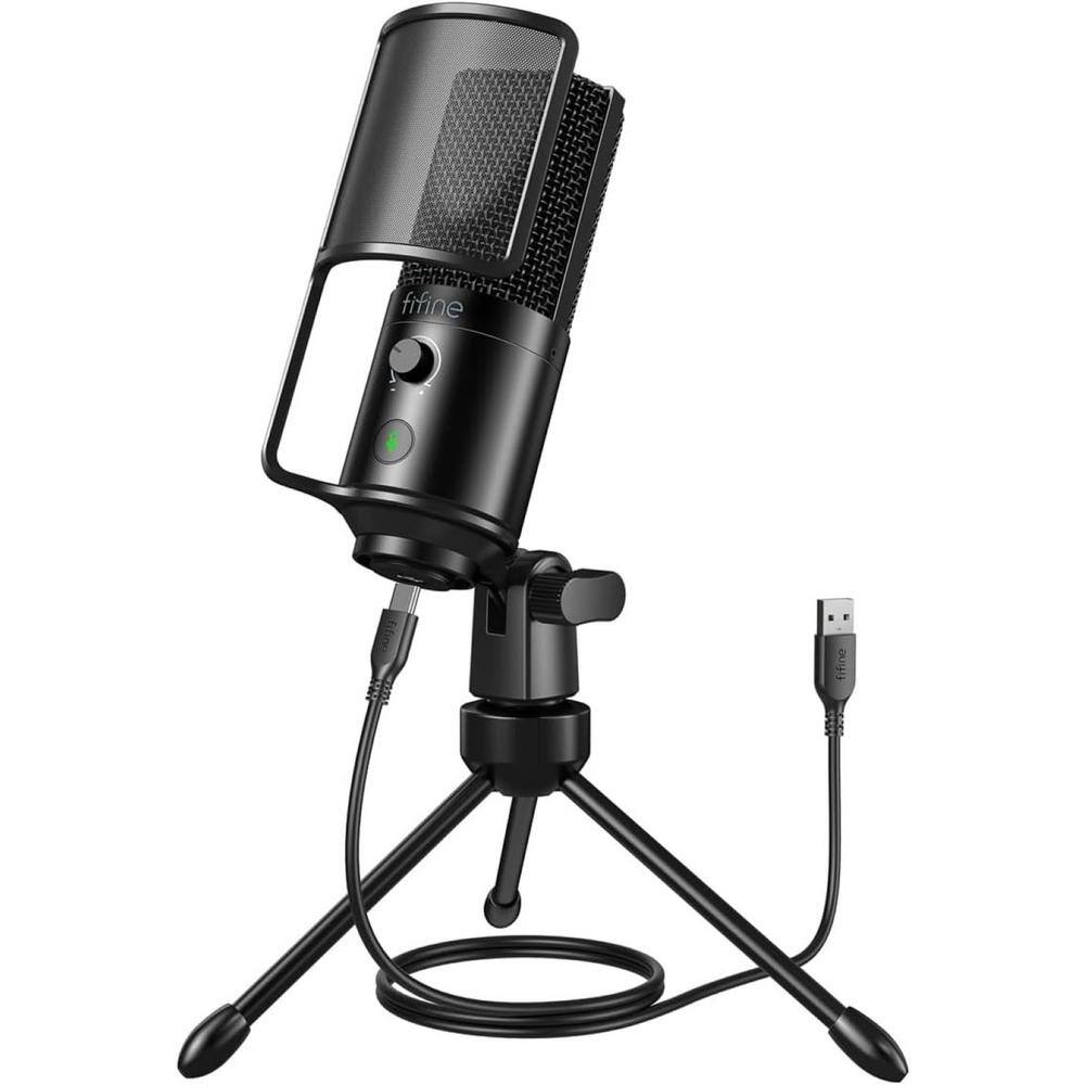 Lukyamzn Podcast Recording Condenser Microphone with Mute Button